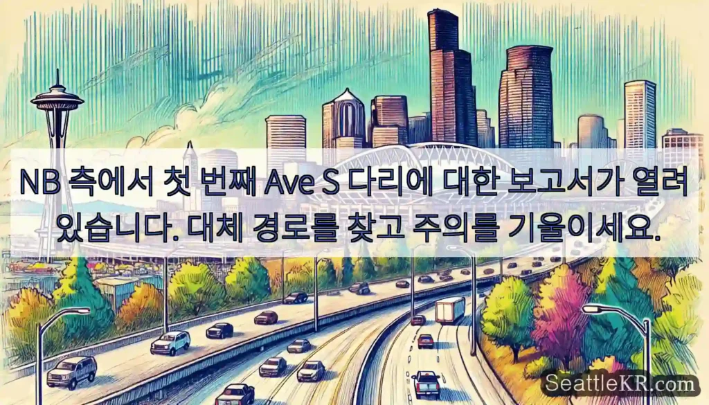 NB 측에서 첫 번째 Ave S 다리에 대한 보고서가 열려 있습니다. 대체 경로를 찾고