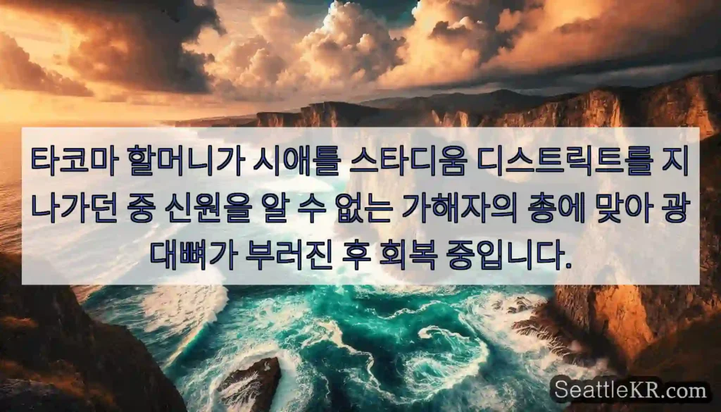 타코마 할머니가 시애틀 스타디움 디스트릭트를 지나가던 중 신원을 알 수 없는 가해자의