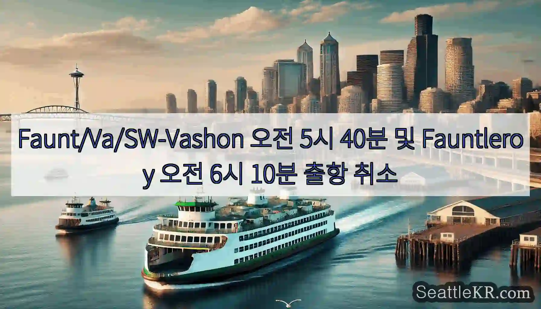 Faunt/Va/SW-Vashon 오전 5시 40분 및 Fauntleroy 오전 6시