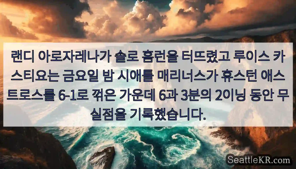 랜디 아로자레나가 솔로 홈런을 터뜨렸고 루이스 카스티요는 금요일 밤 시애틀 매리너스가