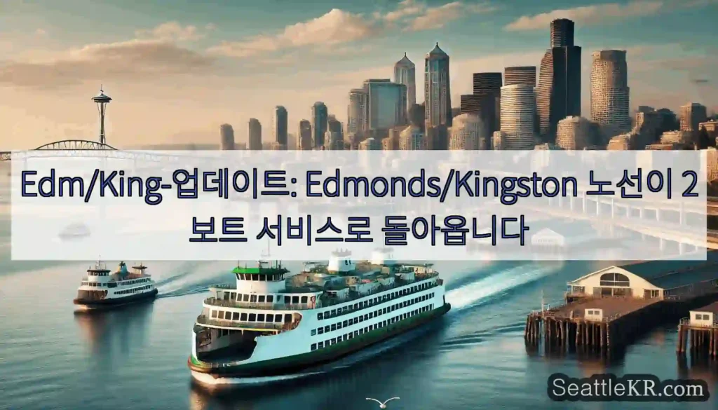 Edm/King-업데이트: Edmonds/Kingston 노선이 2보트 서비스로