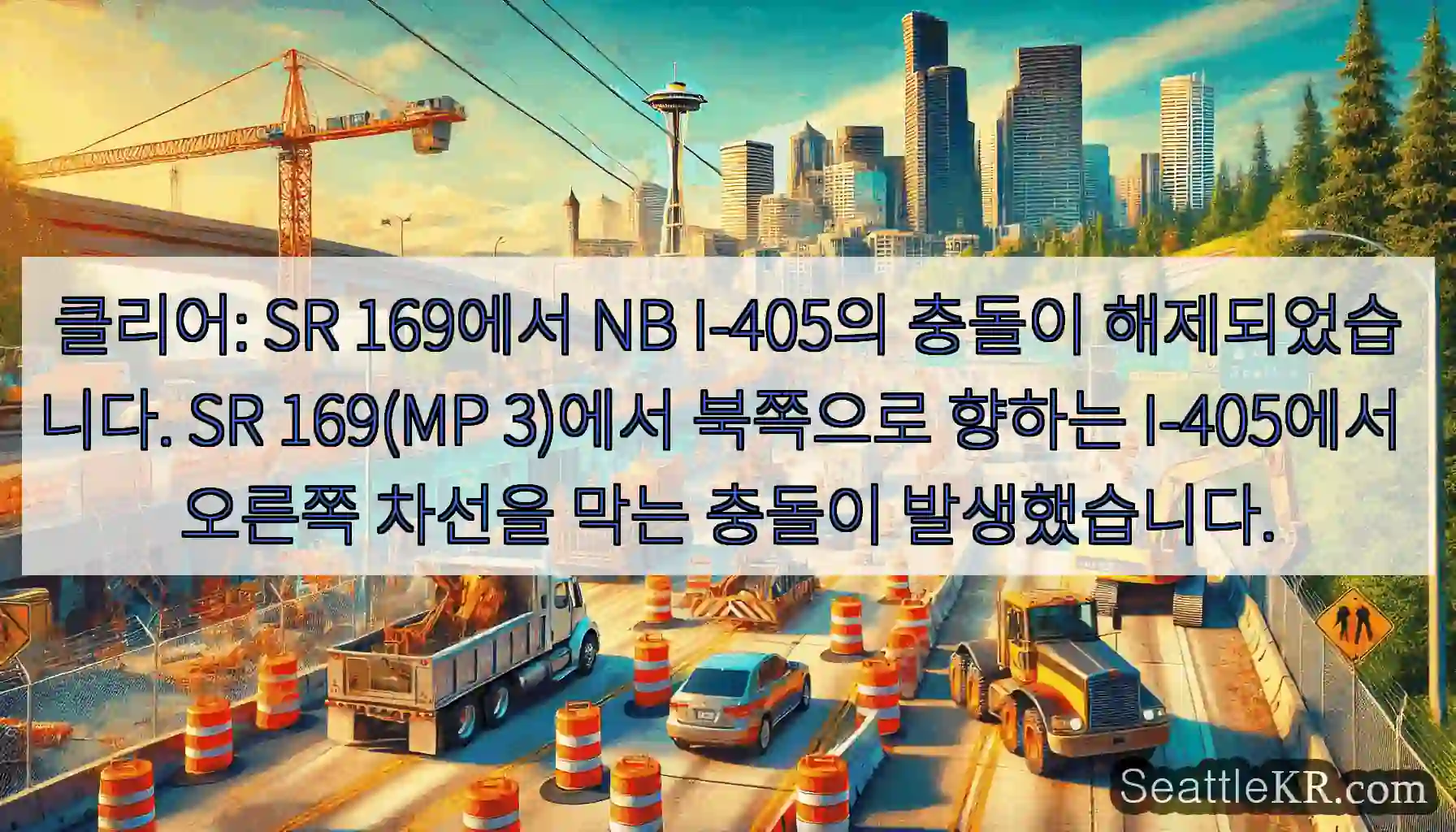 클리어: SR 169에서 NB I-405의 충돌이 해제되었습니다. SR 169(MP