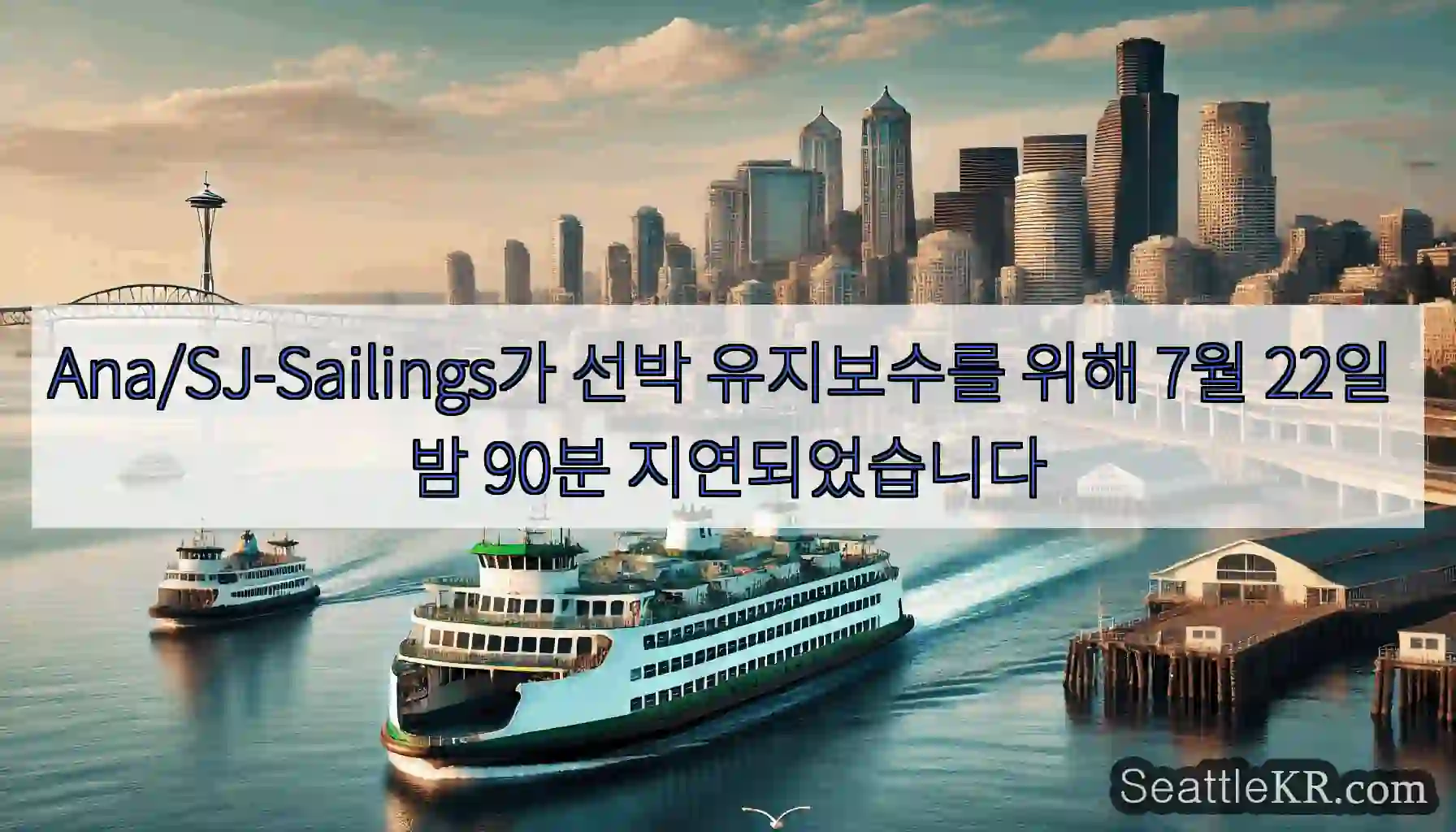 Ana/SJ-Sailings가 선박 유지보수를 위해 7월 22일 밤 90분 지연되었습니다