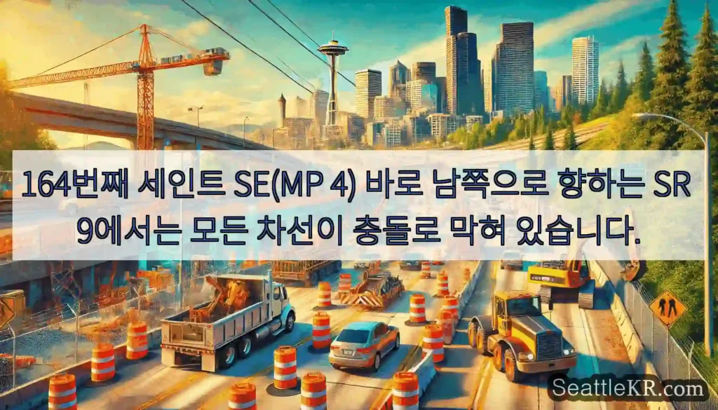 164번째 세인트 SE(MP 4) 바로 남쪽으로 향하는 SR 9에서는 모든 차선이 충돌로