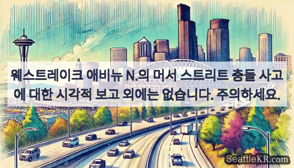 웨스트레이크 애비뉴 N.의 머서 스트리트 충돌 사고에 대한 시각적 보고 외에는 없습니다.