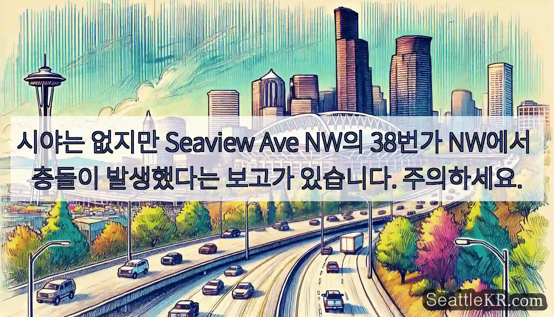 시야는 없지만 Seaview Ave NW의 38번가 NW에서 충돌이 발생했다는 보고가