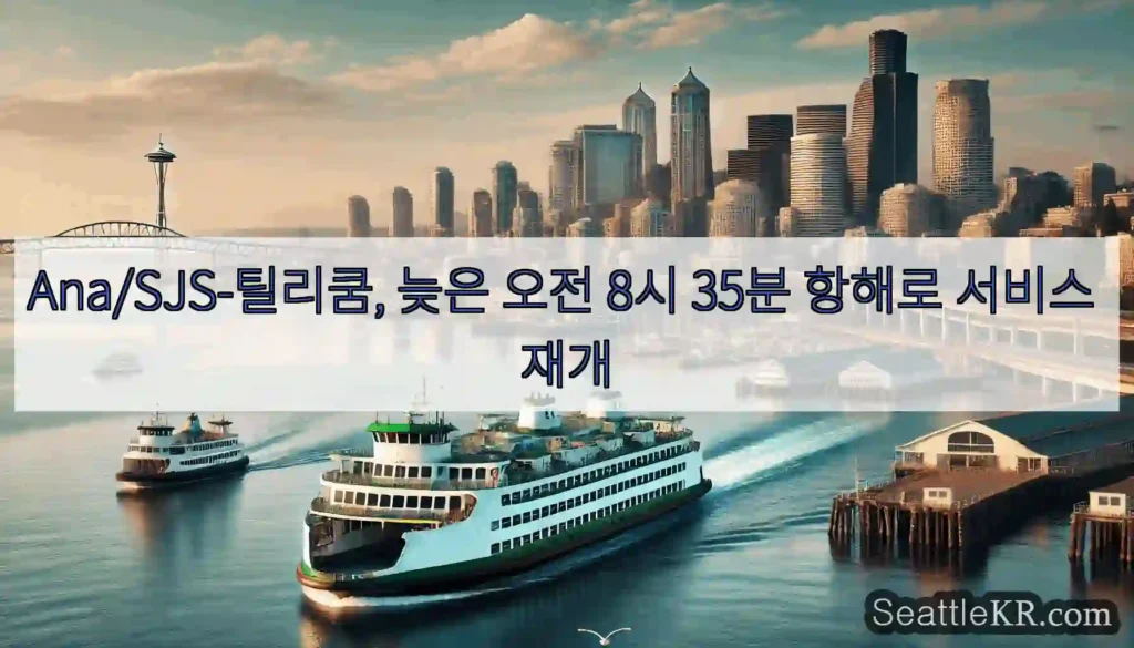 Ana/SJS-틸리쿰, 늦은 오전 8시 35분 항해로 서비스 재개