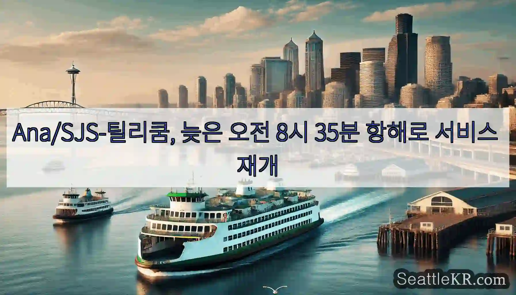 Ana/SJS-틸리쿰, 늦은 오전 8시 35분 항해로 서비스 재개