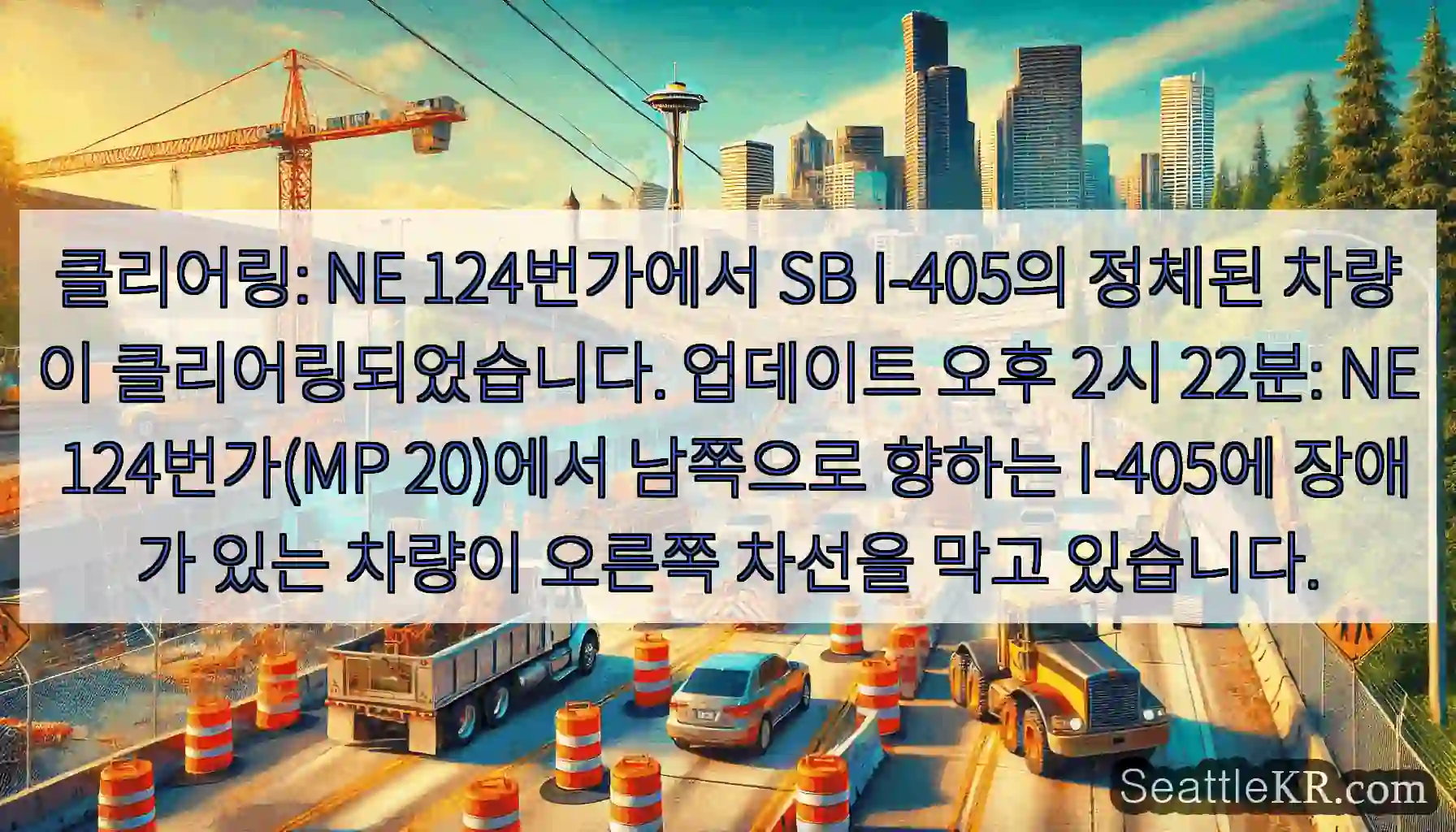 클리어링: NE 124번가에서 SB I-405의 정체된 차량이 클리어링되었습니다.