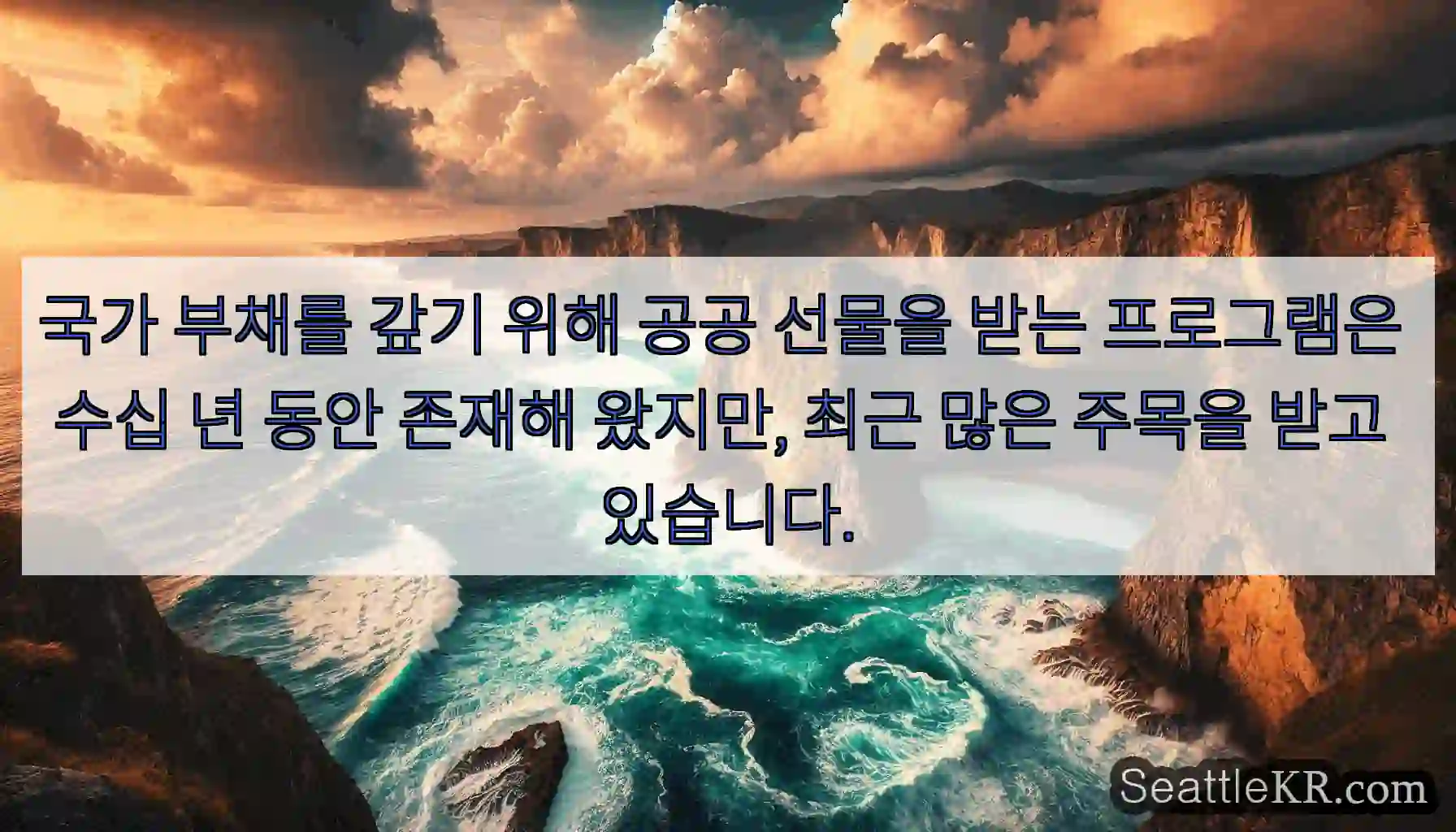 국가 부채를 갚기 위해 공공 선물을 받는 프로그램은 수십 년 동안 존재해 왔지만, 최근