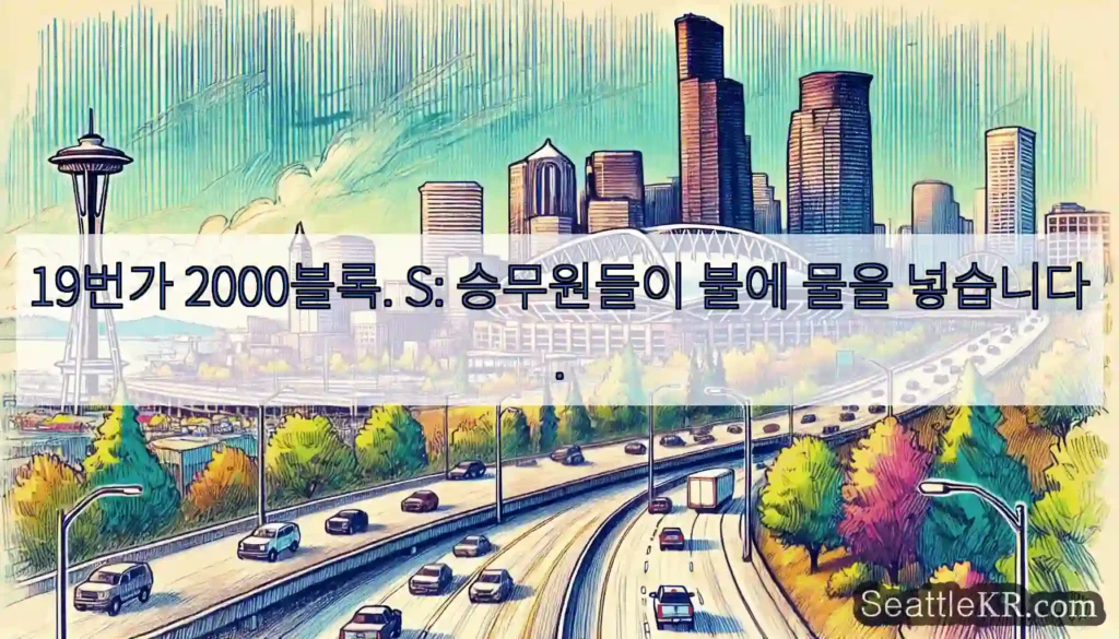 19번가 2000블록. S: 승무원들이 불에 물을 넣습니다.