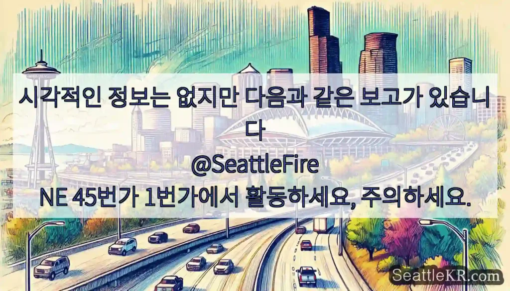시각적인 정보는 없지만 다음과 같은 보고가 있습니다 @SeattleFire NE 45번가