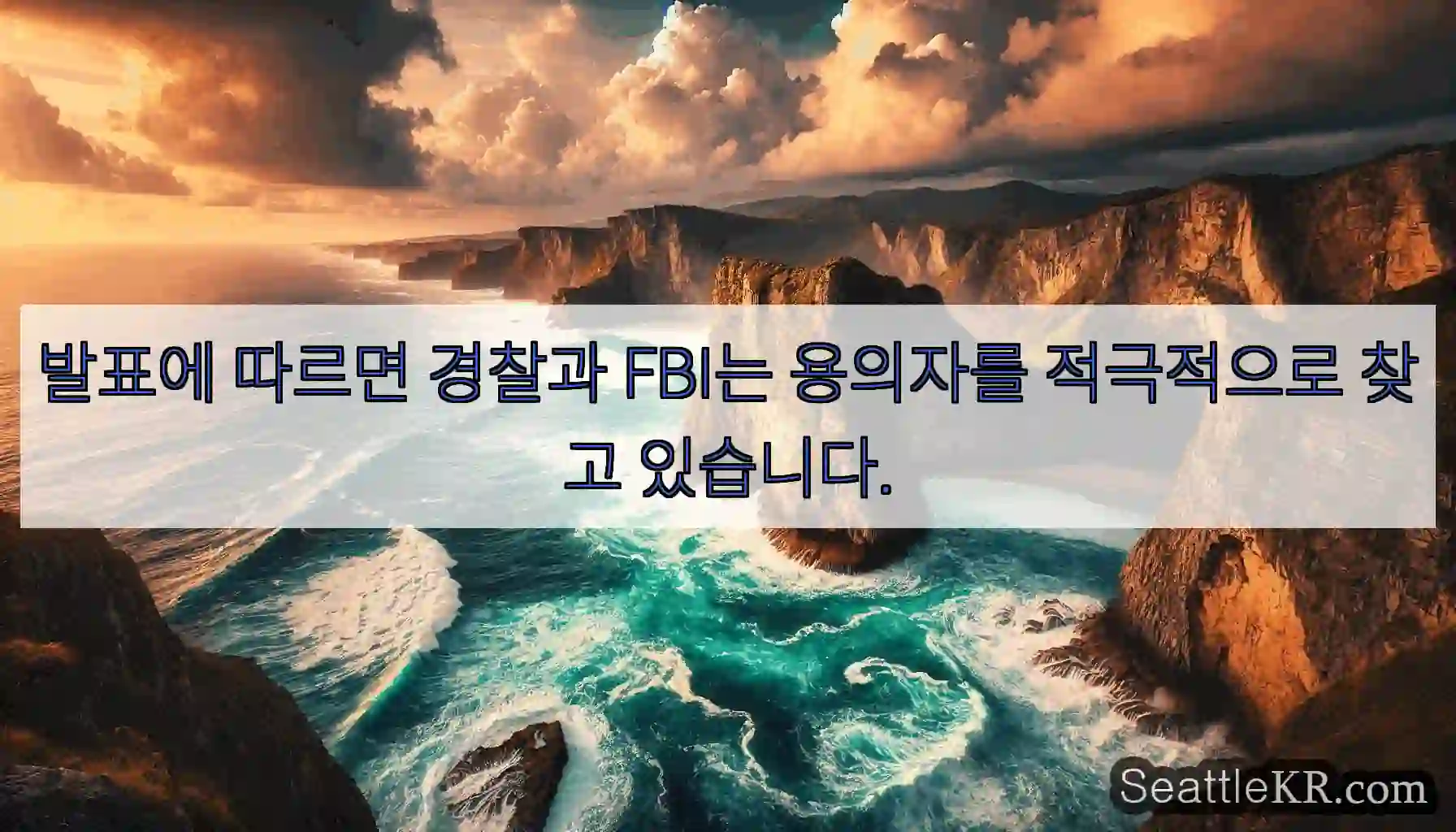 발표에 따르면 경찰과 FBI는 용의자를 적극적으로 찾고 있습니다.