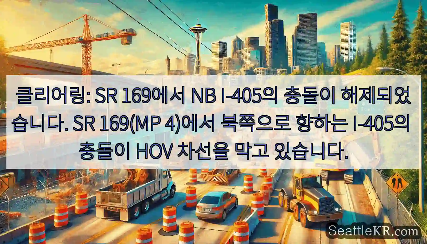 클리어링: SR 169에서 NB I-405의 충돌이 해제되었습니다. SR 169(MP