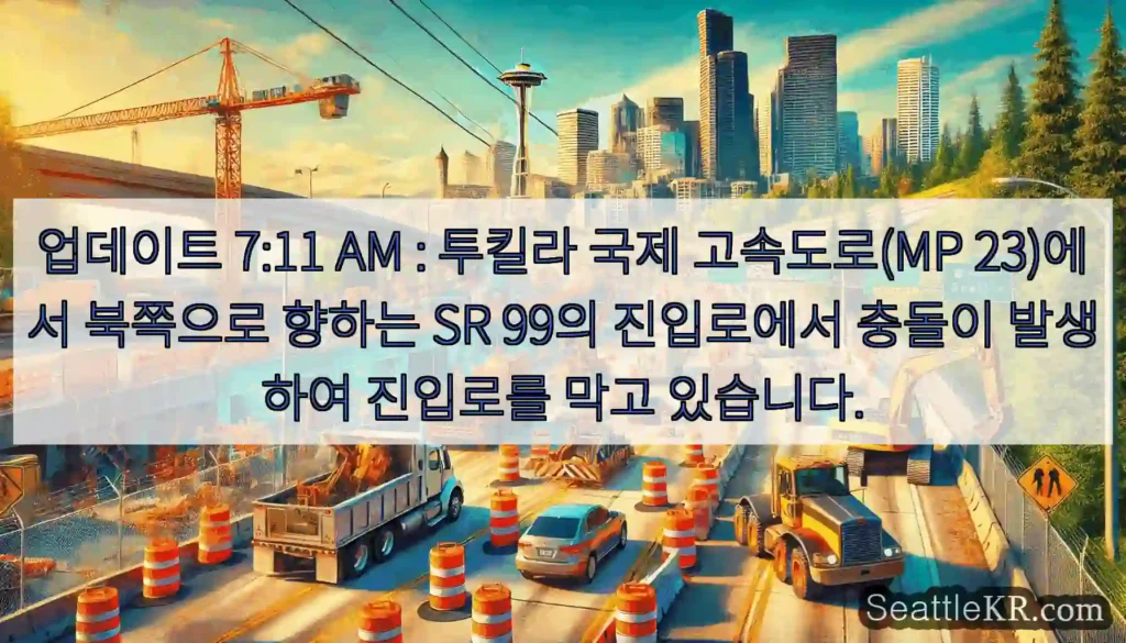 업데이트 7:11 AM : 투킬라 국제 고속도로(MP 23)에서 북쪽으로 향하는 SR