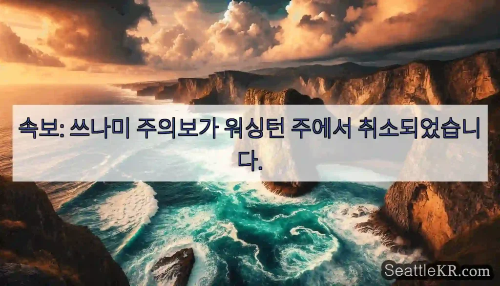 속보: 쓰나미 주의보가 워싱턴 주에서 취소되었습니다.