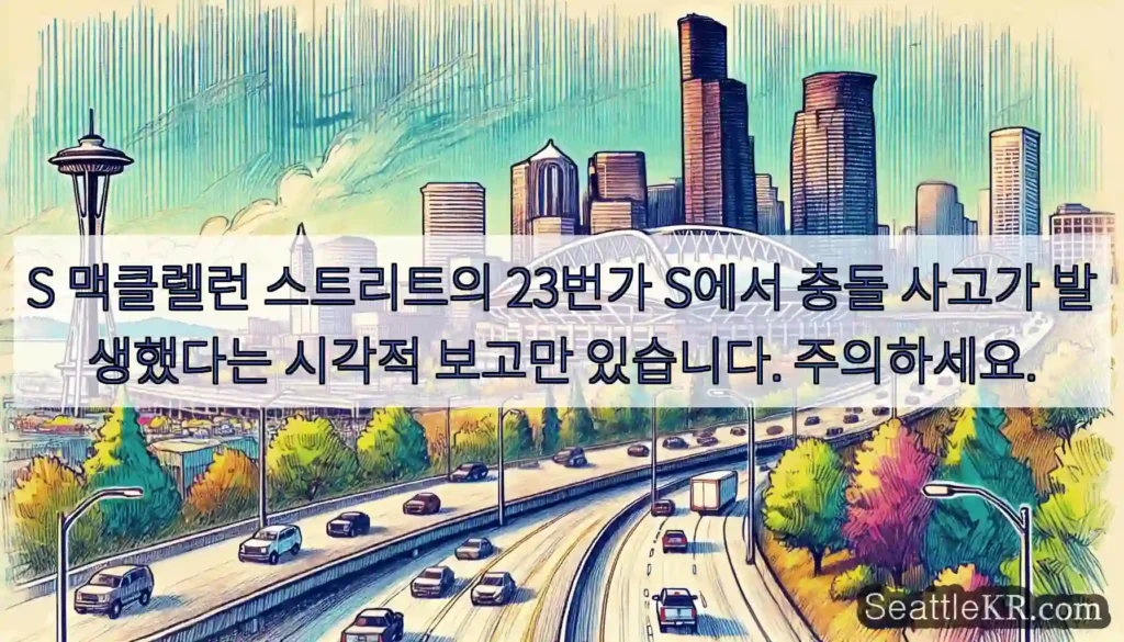 S 맥클렐런 스트리트의 23번가 S에서 충돌 사고가 발생했다는 시각적 보고만 있습니다.