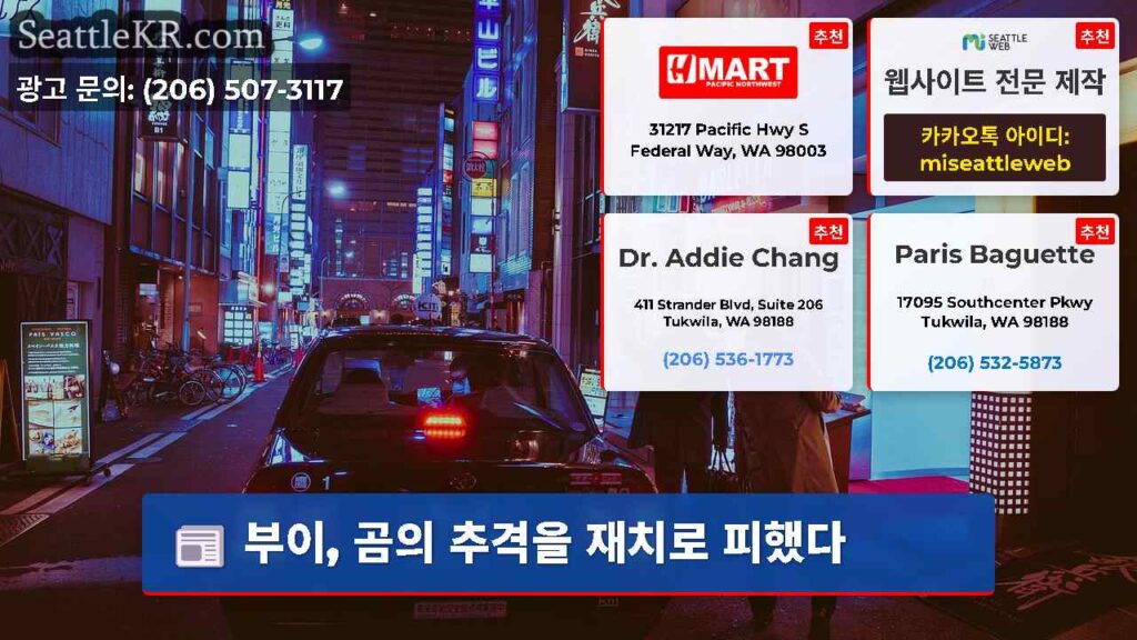 부이, 곰의 추격을 재치로 피했다
