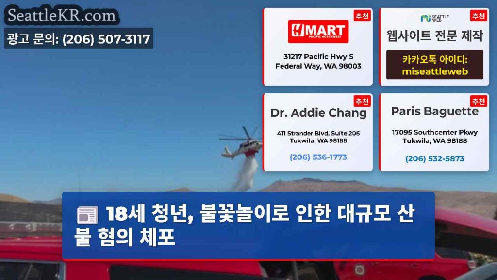 18세 청년, 불꽃놀이로 인한 대규모 산불 혐의 체포