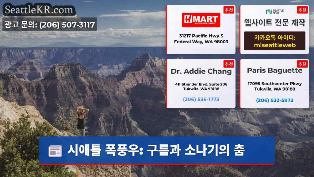 시애틀 폭풍우: 구름과 소나기의 춤