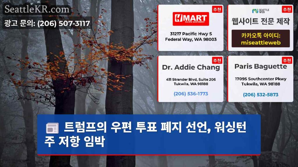 트럼프의 우편 투표 폐지 선언, 워싱턴 주 저항 임박