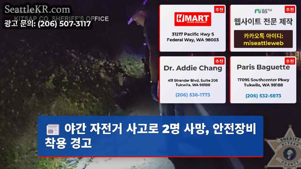 야간 자전거 사고로 2명 사망, 안전장비 착용 경고