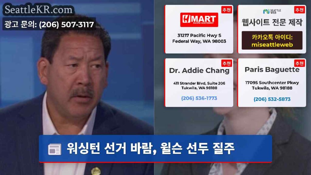 워싱턴 선거 바람, 윌슨 선두 질주