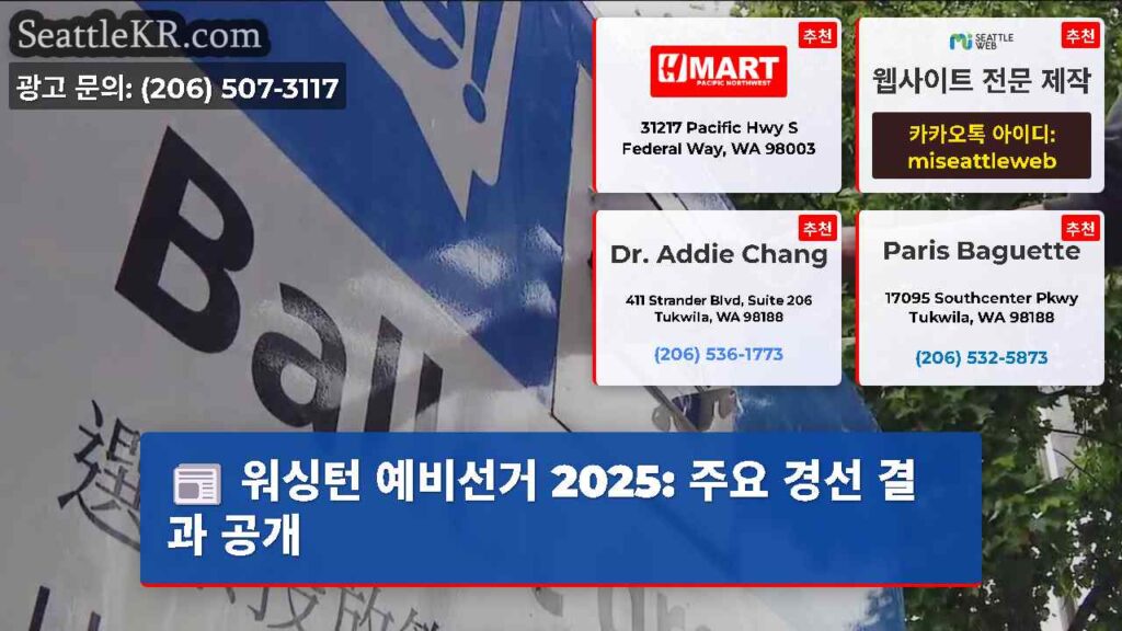 워싱턴 예비선거 2025: 주요 경선 결과 공개