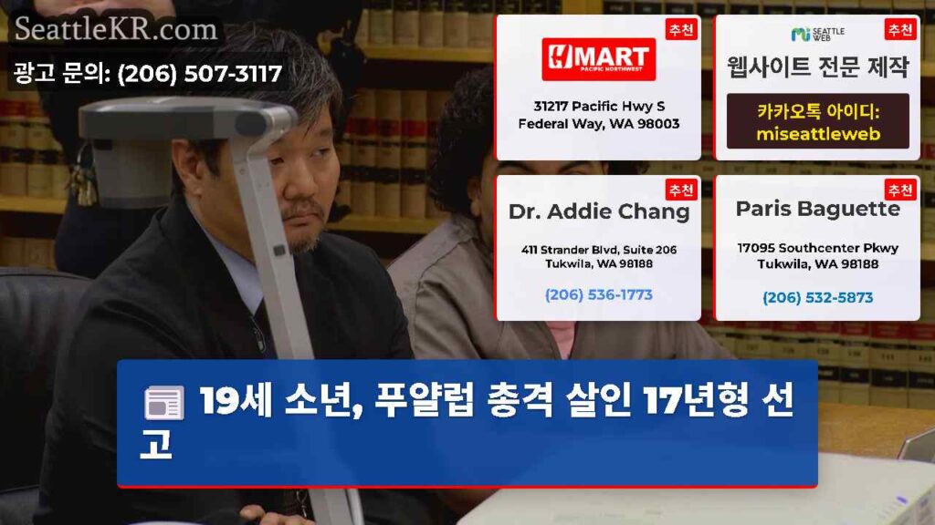 19세 소년, 푸얄럽 총격 살인 17년형 선고