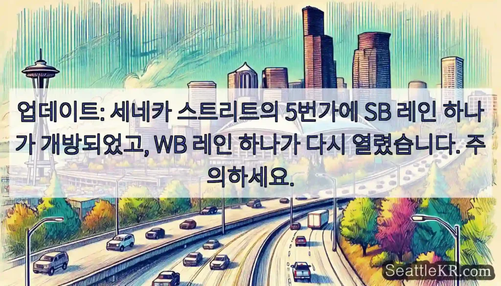 업데이트: 세네카 스트리트의 5번가에 SB 레인 하나가 개방되었고, WB 레인 하나가