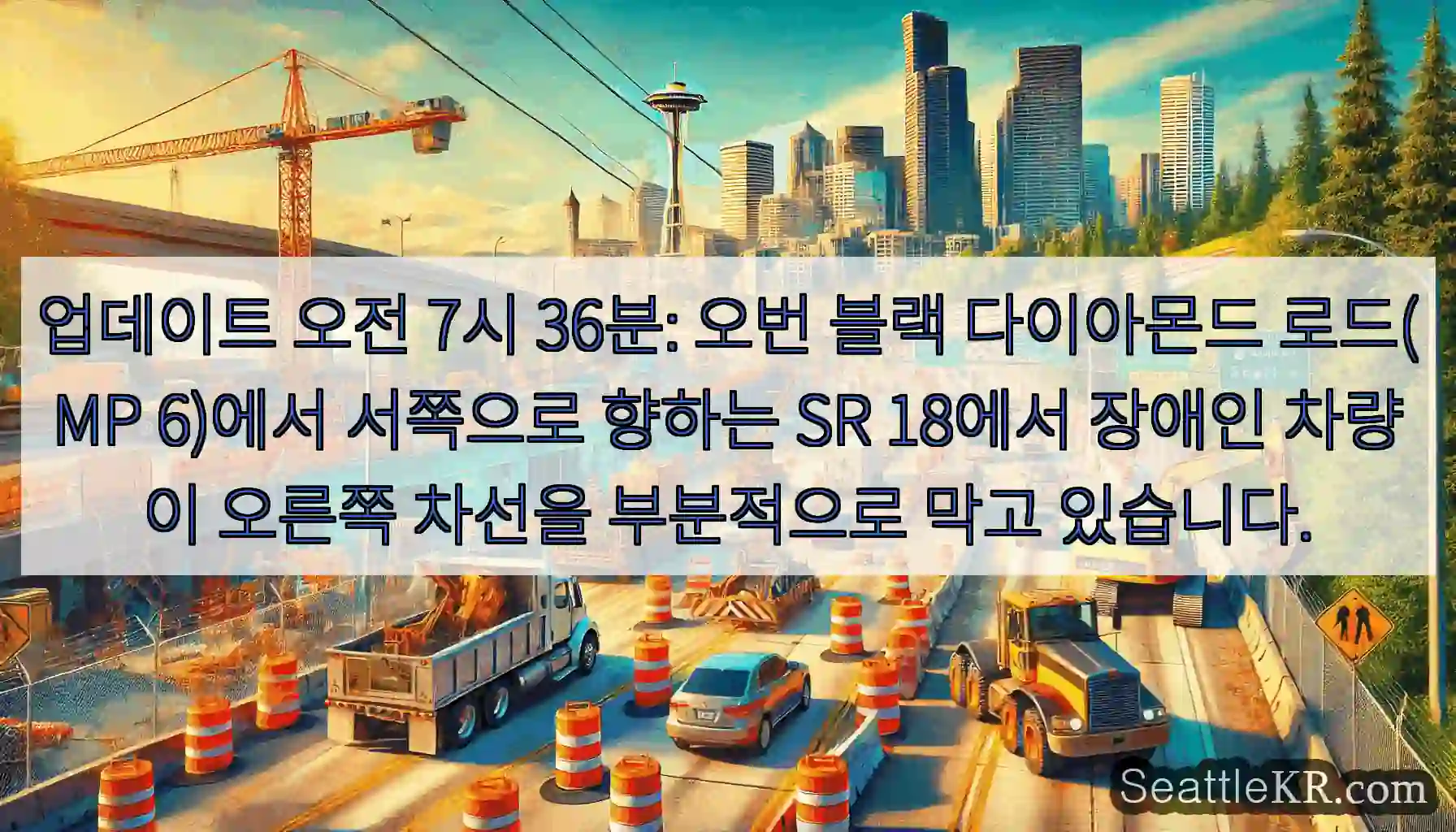업데이트 오전 7시 36분: 오번 블랙 다이아몬드 로드(MP 6)에서 서쪽으로 향하는