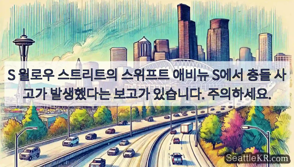 S 윌로우 스트리트의 스위프트 애비뉴 S에서 충돌 사고가 발생했다는 보고가 있습니다.