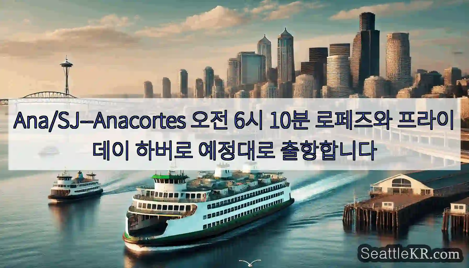 Ana/SJ--Anacortes 오전 6시 10분 로페즈와 프라이데이 하버로 예정대로