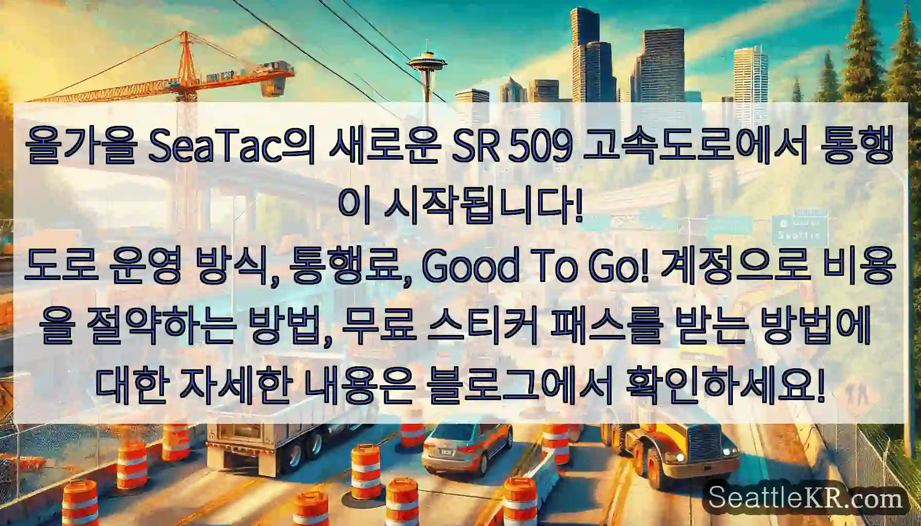 올가을 SeaTac의 새로운 SR 509 고속도로에서 통행이 시작됩니다!
도로 운영