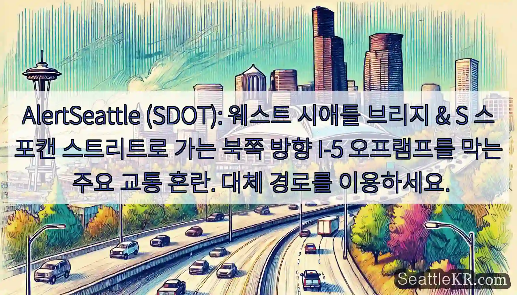 AlertSeattle (SDOT): 웨스트 시애틀 브리지 & S 스포캔 스트리트로 가는