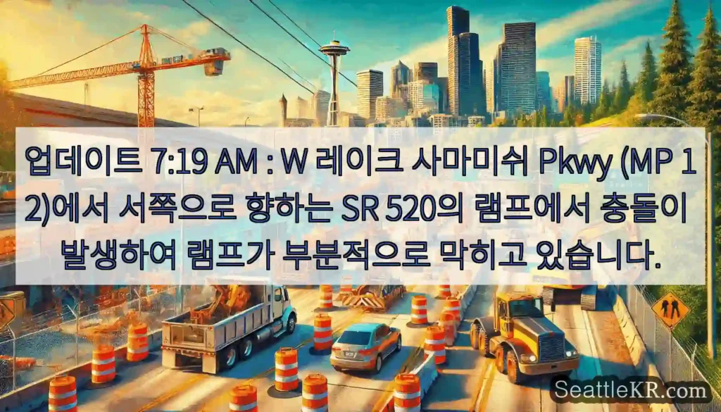 업데이트 7:19 AM : W 레이크 사마미쉬 Pkwy (MP 12)에서 서쪽으로 향하는