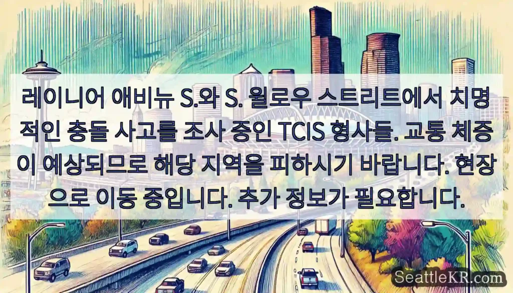 레이니어 애비뉴 S.와 S. 윌로우 스트리트에서 치명적인 충돌 사고를 조사 중인 TCIS
