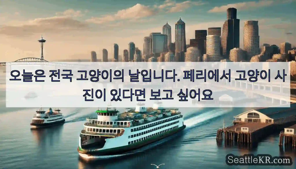 오늘은 전국 고양이의 날입니다. 페리에서 고양이 사진이 있다면 보고 싶어요