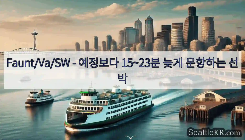 Faunt/Va/SW - 예정보다 15~23분 늦게 운항하는 선박