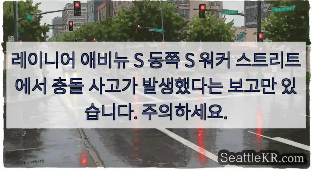 레이니어 애비뉴 S 동쪽 S 워커 스트리트에서 충돌 사고가 발생했다는 보고만 있습니다.