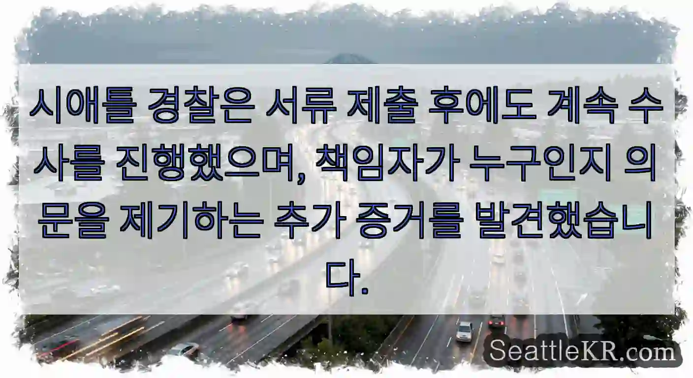 시애틀 경찰은 서류 제출 후에도 계속 수사를 진행했으며, 책임자가 누구인지 의문을