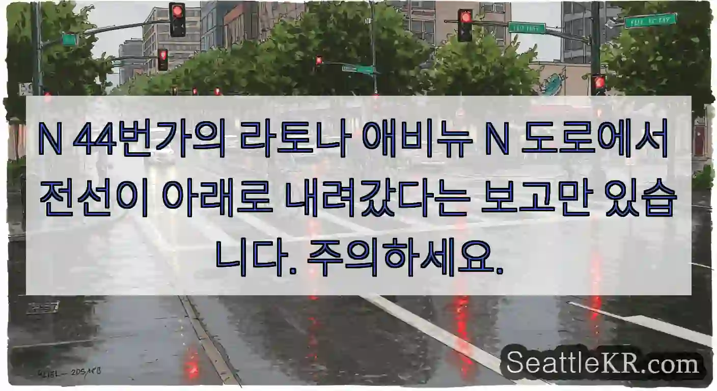 N 44번가의 라토나 애비뉴 N 도로에서 전선이 아래로 내려갔다는 보고만 있습니다.