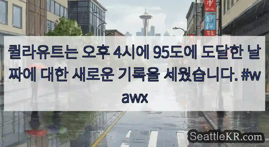 퀼라유트는 오후 4시에 95도에 도달한 날짜에 대한 새로운 기록을 세웠습니다. #wawx