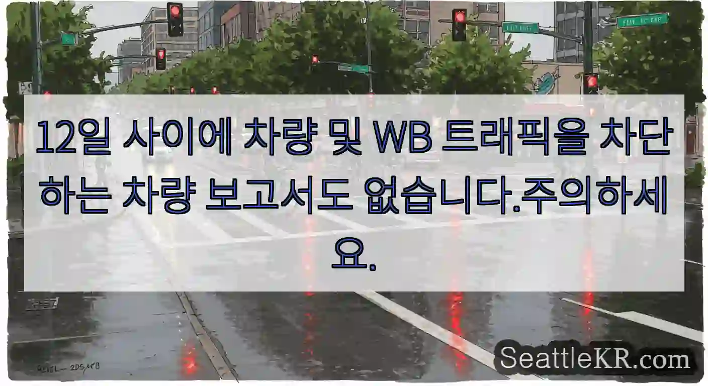 12일 사이에 차량 및 WB 트래픽을 차단하는 차량 보고서도 없습니다.주의하세요.