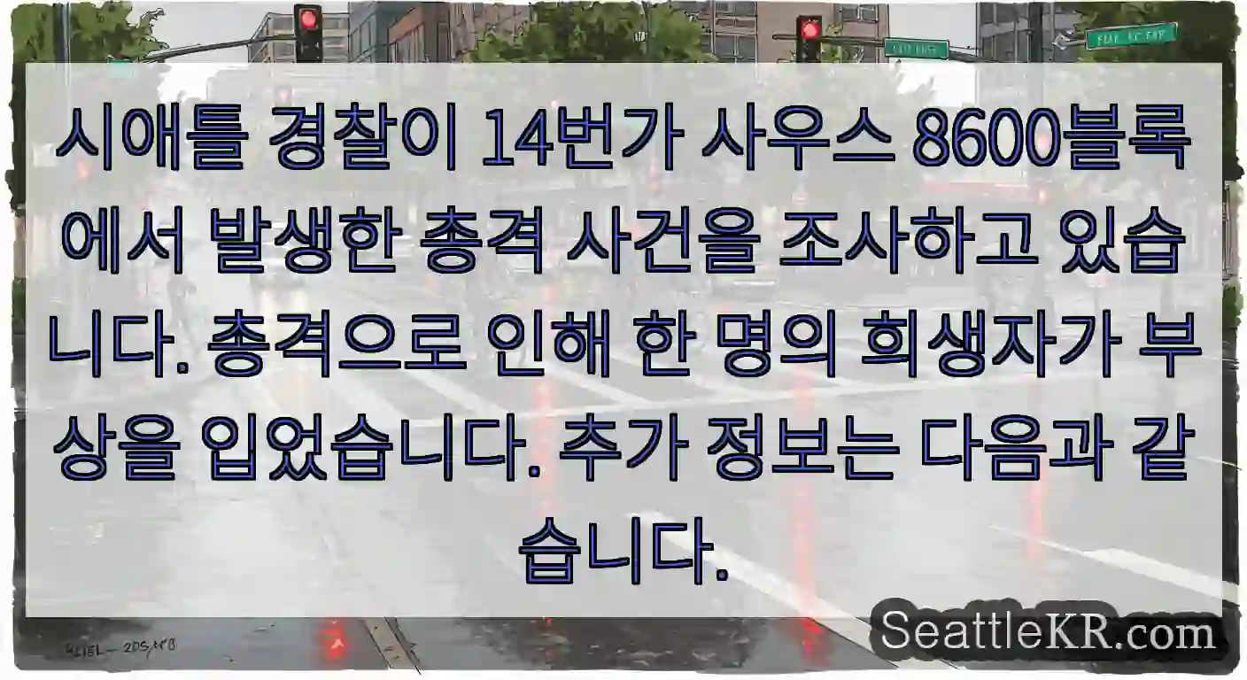 시애틀 경찰이 14번가 사우스 8600블록에서 발생한 총격 사건을 조사하고 있습니다.