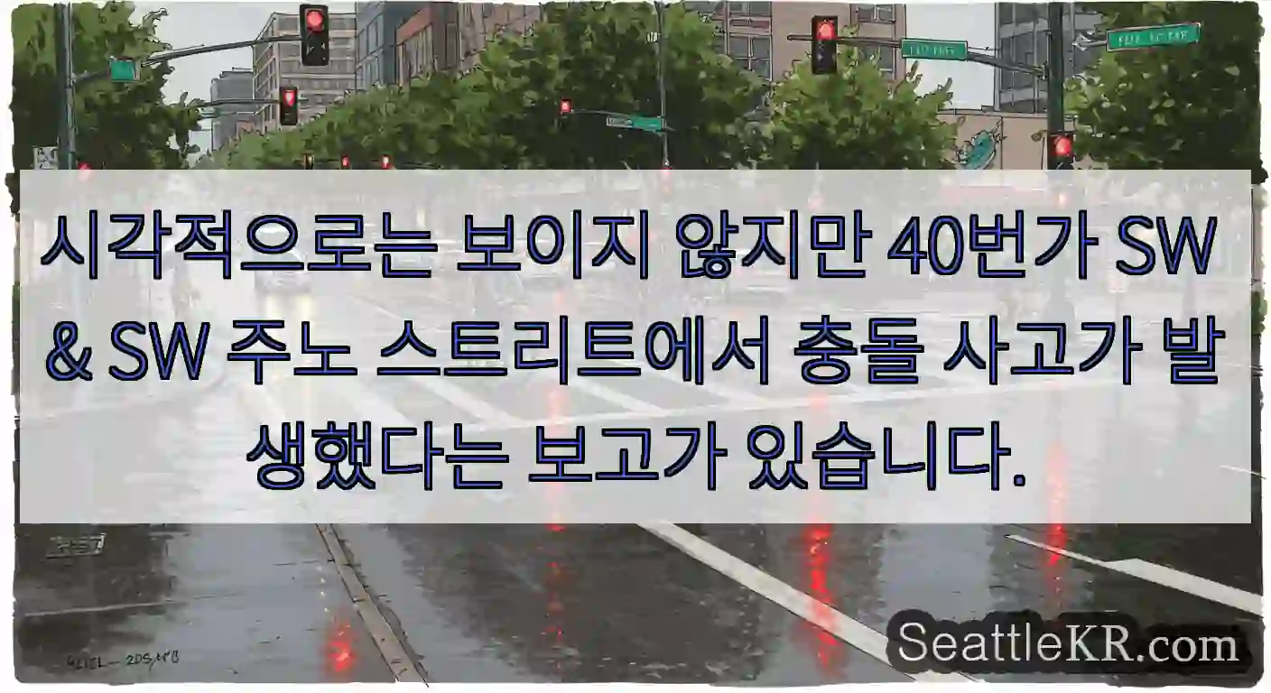 시각적으로는 보이지 않지만 40번가 SW & SW 주노 스트리트에서 충돌 사고가