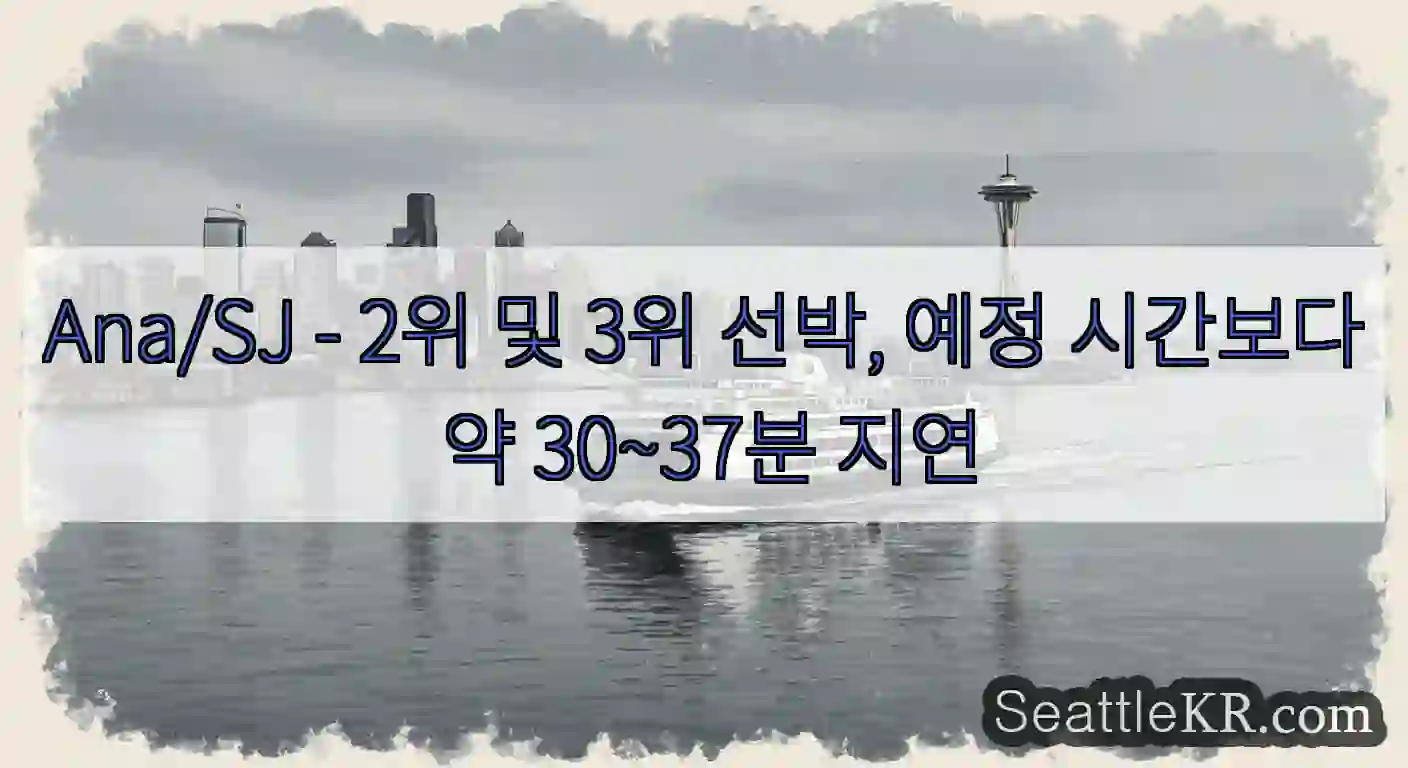 Ana/SJ - 2위 및 3위 선박, 예정 시간보다 약 30~37분 지연