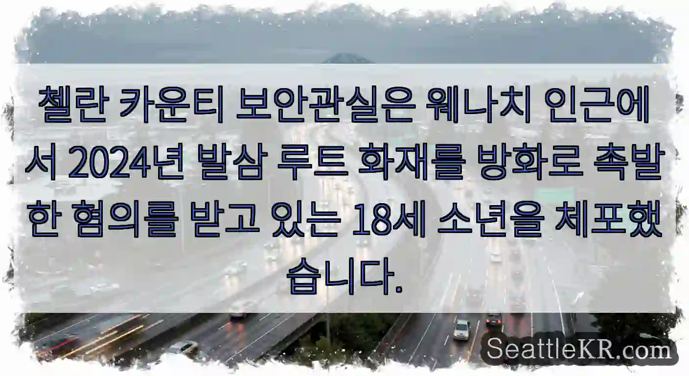 첼란 카운티 보안관실은 웨나치 인근에서 2024년 발삼 루트 화재를 방화로 촉발한 혐의를