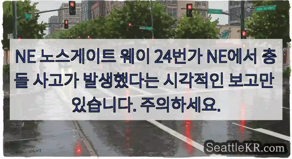 NE 노스게이트 웨이 24번가 NE에서 충돌 사고가 발생했다는 시각적인 보고만 있습니다.