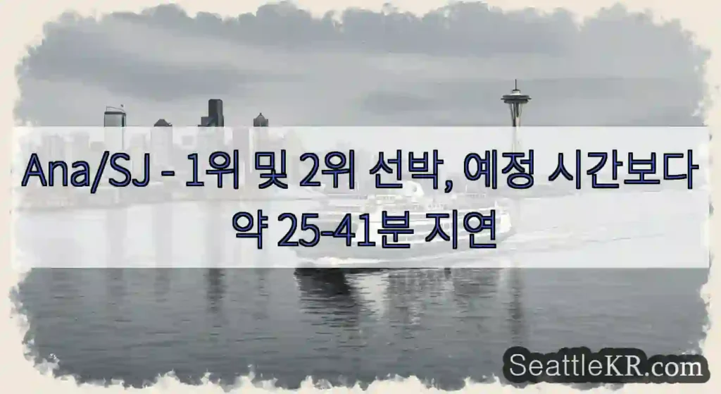 Ana/SJ - 1위 및 2위 선박, 예정 시간보다 약 25-41분 지연